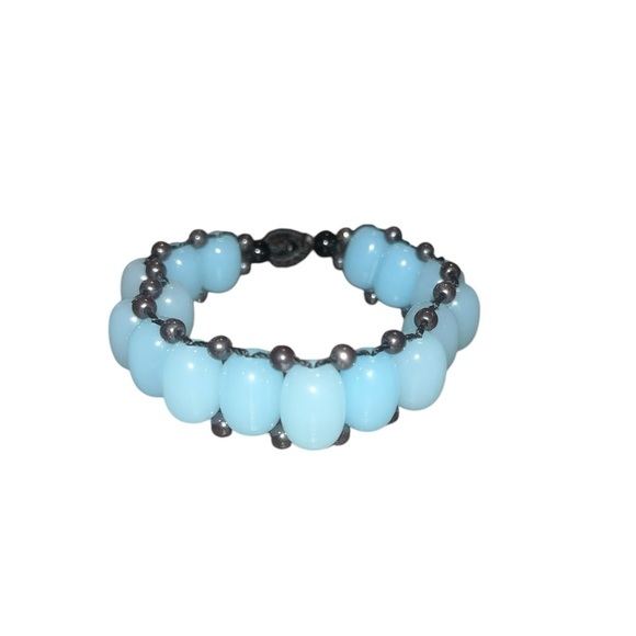 Handmade Chic Beaded Bracelet in Blue and Black - Picture 2 of 4